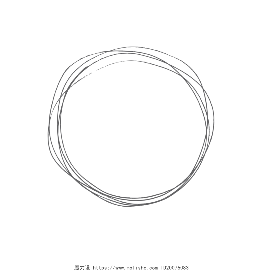 极简黑色线条圆环设计元素